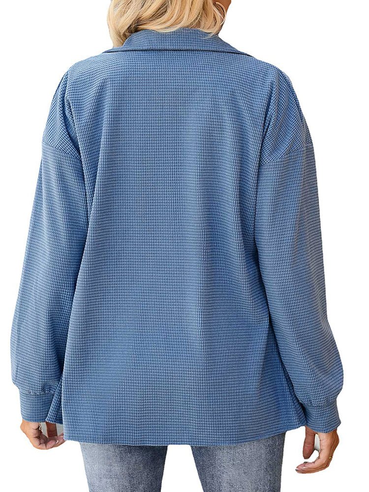 Coats - Corduroy Solid Button Cardigan Coat - MsDressly