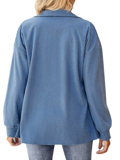 Coats - Corduroy Solid Button Cardigan Coat - MsDressly