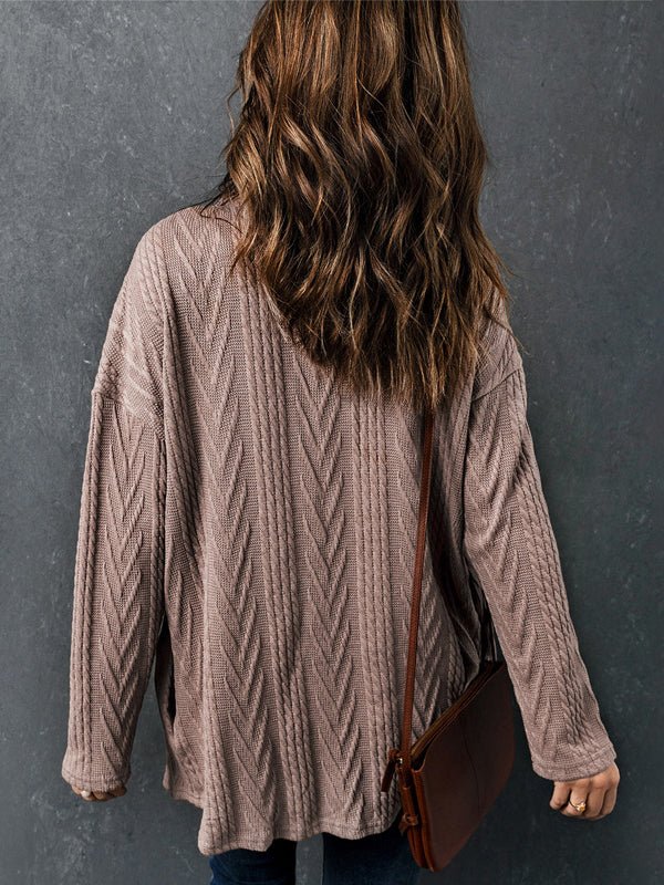 Coats - Jacquard Long Sleeve Single Breasted Coat - MsDressly