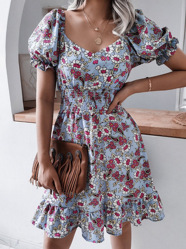 New Sweet Casual Ruffle Short-Sleeved Mini Dress