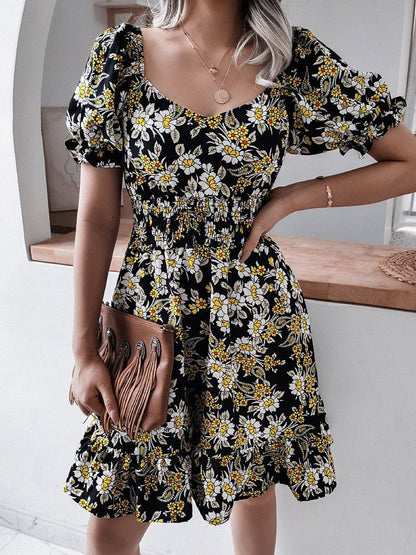 Mini Dresses - New Sweet Casual Ruffle Short-Sleeved Mini Dress - MsDressly