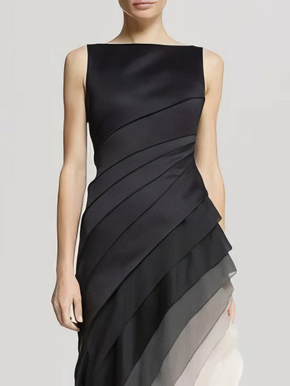 Maxi Dresses - Ombre Layered High Waist Irregular Dress - MsDressly