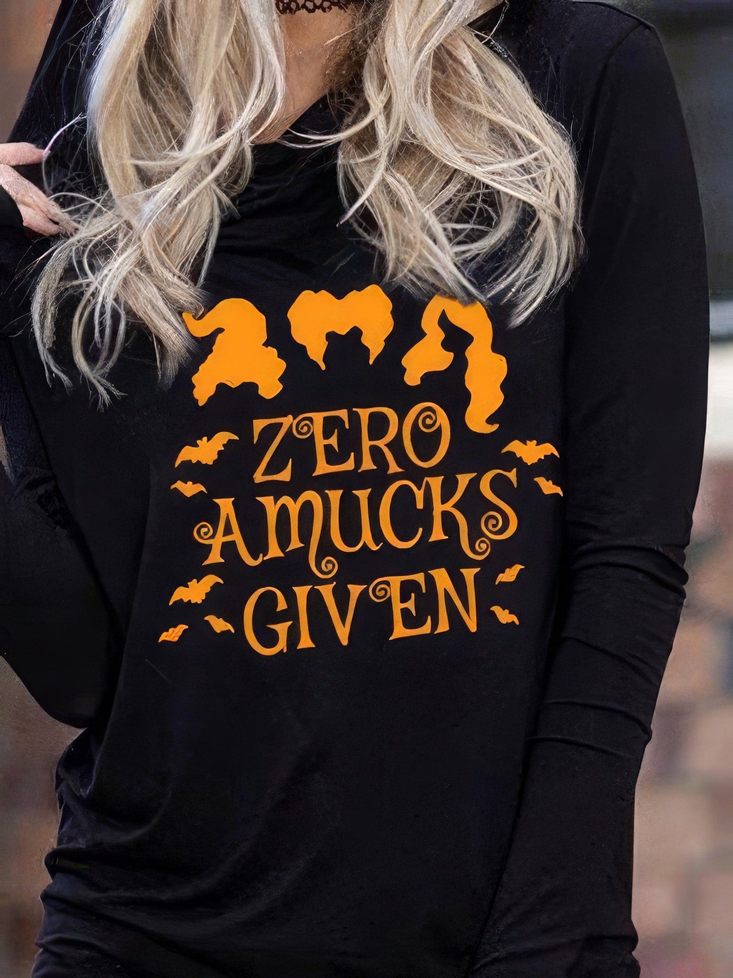 Hoodies - Letter Print Long Sleeve Hoody - MsDressly