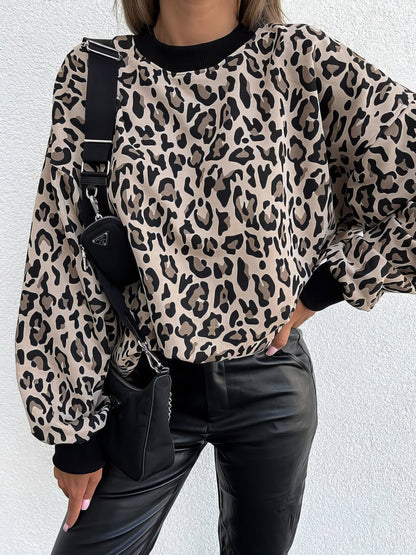 Hoodies - Loose Large Print Long Sleeve Hoodie - MsDressly