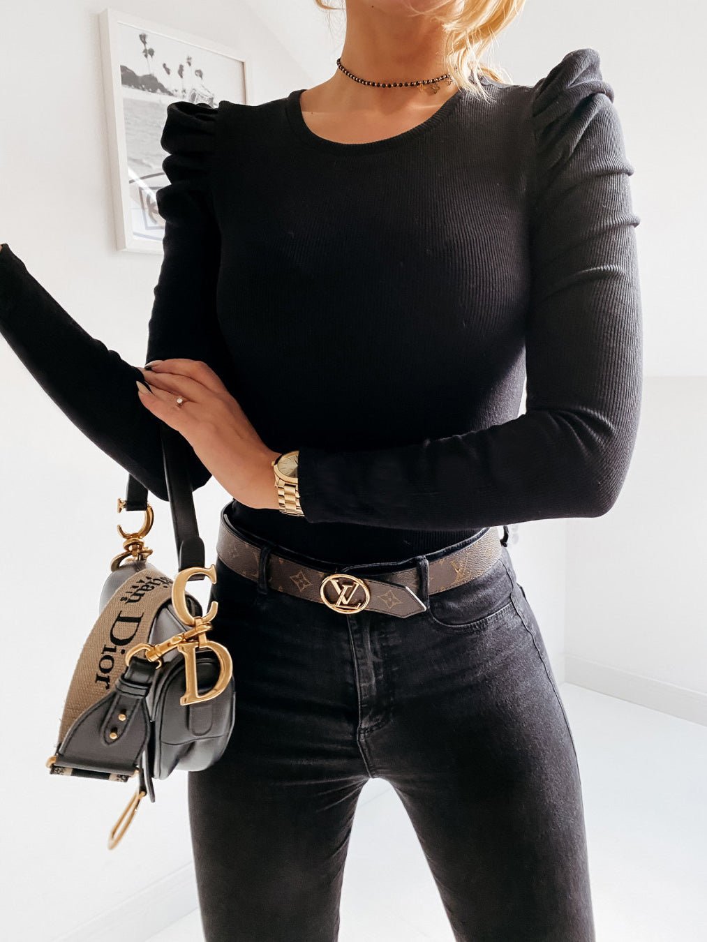 T-Shirts - Solid Long Sleeve Slim Knit T-Shirt - MsDressly