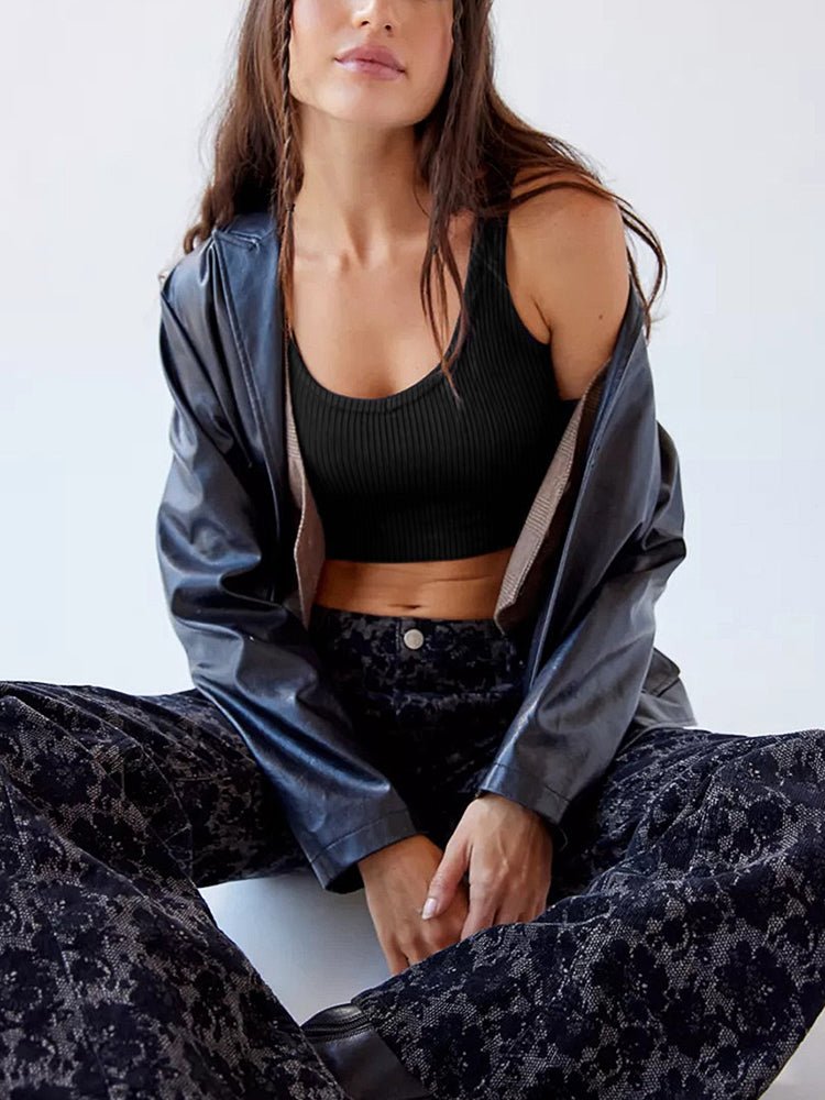 Tank Tops - Tops Fashion Knitting Sexy Open Umbilical Tank Top - MsDressly