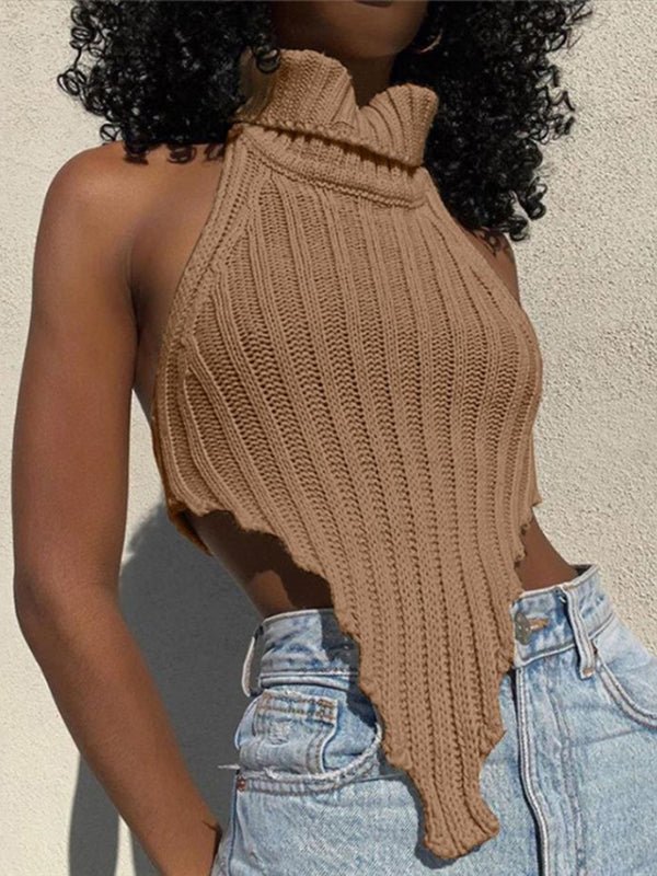 Tank Tops - Tops Knitted Solid Sleeveless Tank Top - MsDressly