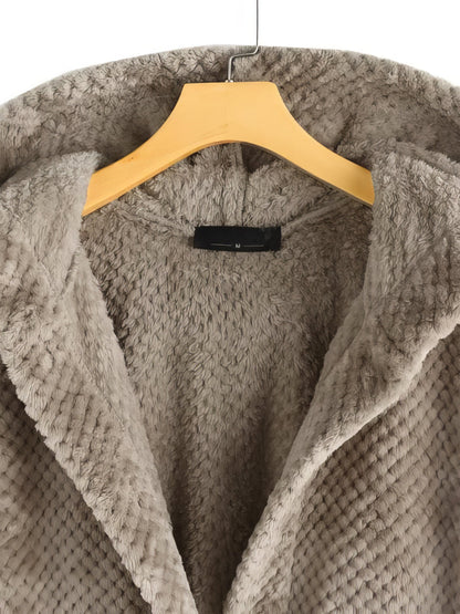 Coats - Hooded Double-faced Fleece Sweater Mid-length Jacket - MsDressly