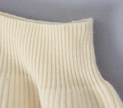 Set with Cropped Turtleneck Sweater Knitted Mini Skirt 2 PCS Sexy Cute Y2K Casual Daily Outfits