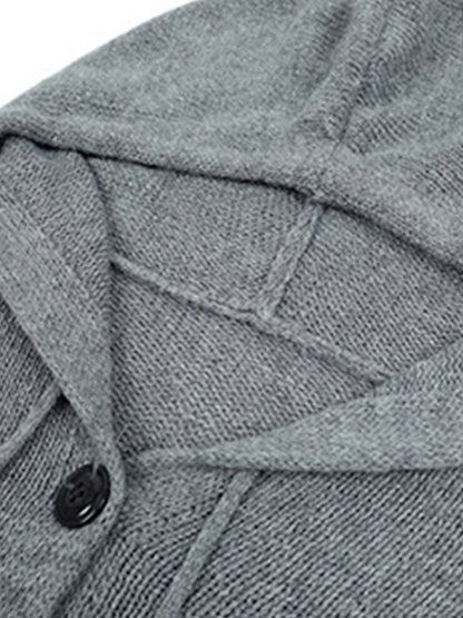 Women's Cardigan Sweater Hooded Ribbed Knit Alpaca Wool Button Fall Winter Regular Outdoor Daily Going out Stylish Casual Soft Long Sleeve Solid Color Black White Gray S M L