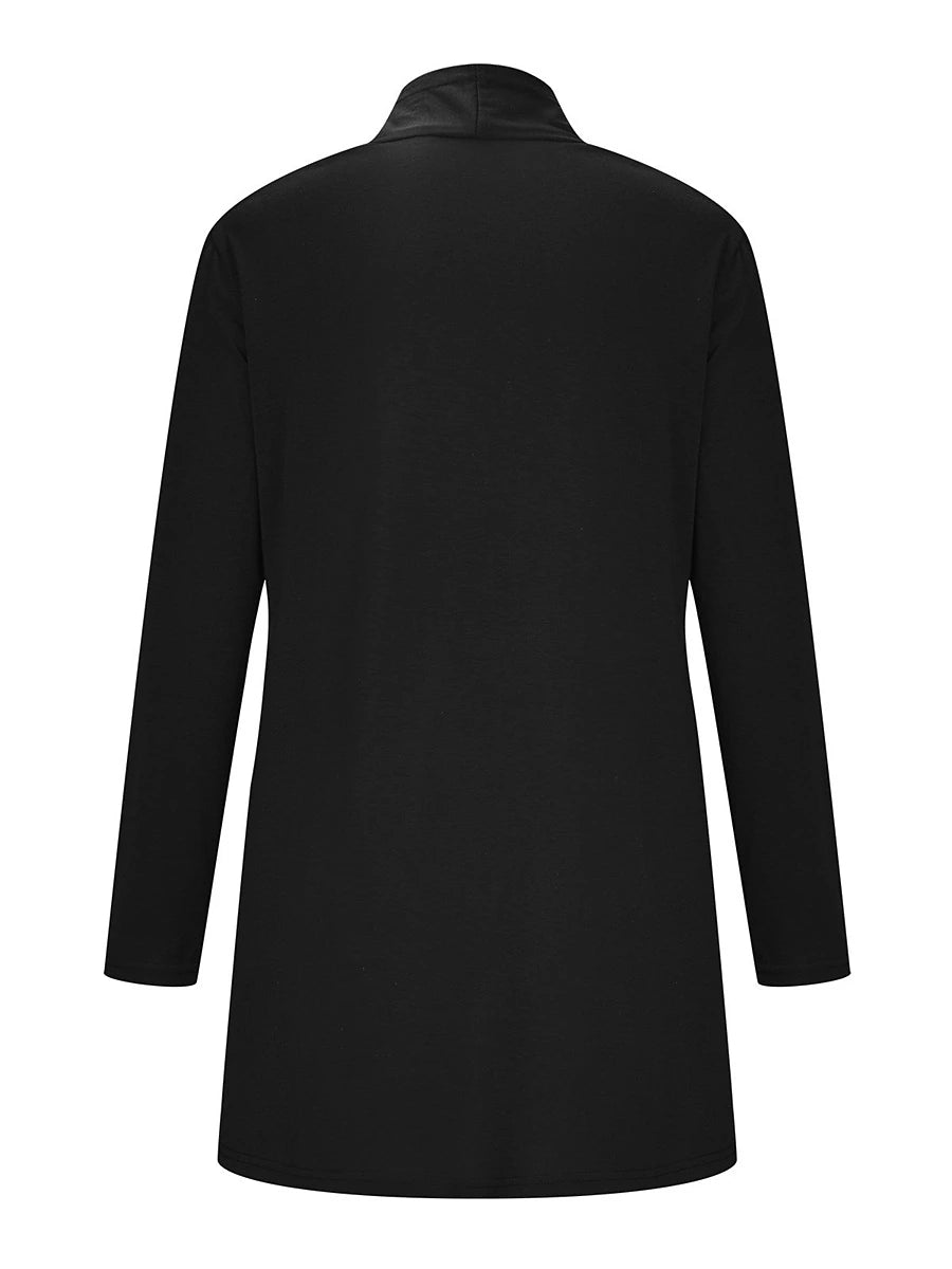 Women's Cardigan Sweater Open Front Ribbed Knit Knit Pocket Summer Fall Outdoor Daily Weekend Stylish Casual Soft Long Sleeve Solid Color Black White Wine S M L