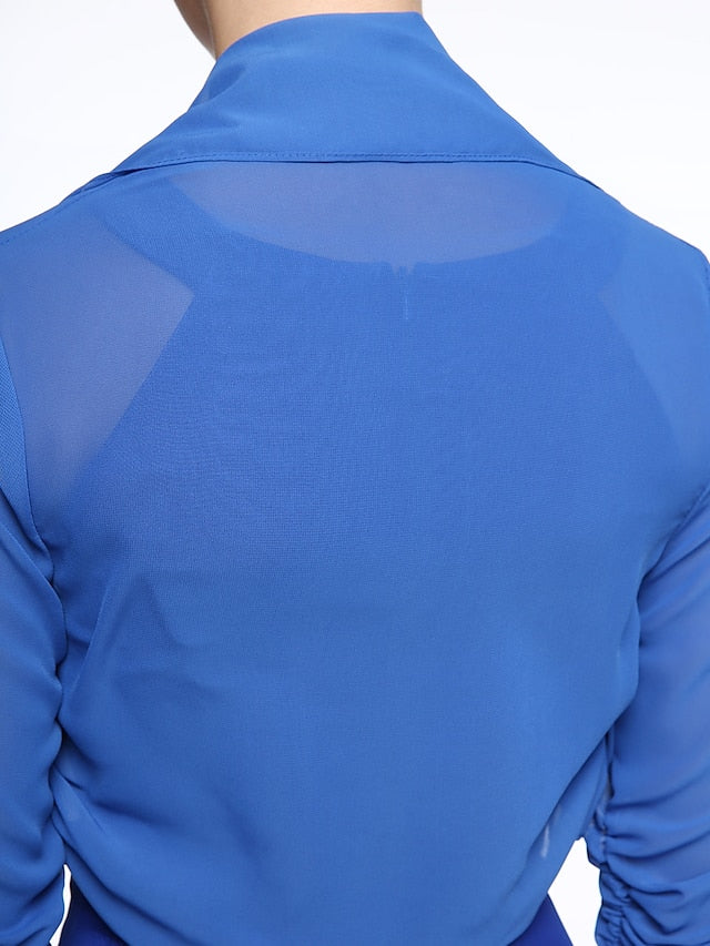 Half Sleeve Elegant Chiffon Wedding / Party / Evening / Wedding Guest Women's Wrap / Bolero With Draping / Pure Color - LuckyFash™