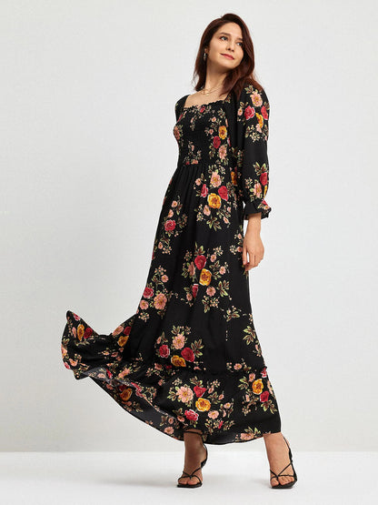 Floral Pattern Spring Vacation Dress, Wedding Guest Dresses