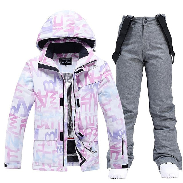 ski suit suit ladies winter outdoor windproof and splashproof warm thickened single-board double-board ski pants new