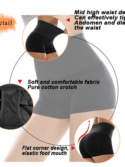 Corset Women's Control Panties Shapewears Office Running Gym Yoga Black White Khaki Cotton Sport Breathable Seamed Tummy Control Push Up Solid Color All Seasons - LuckyFash™