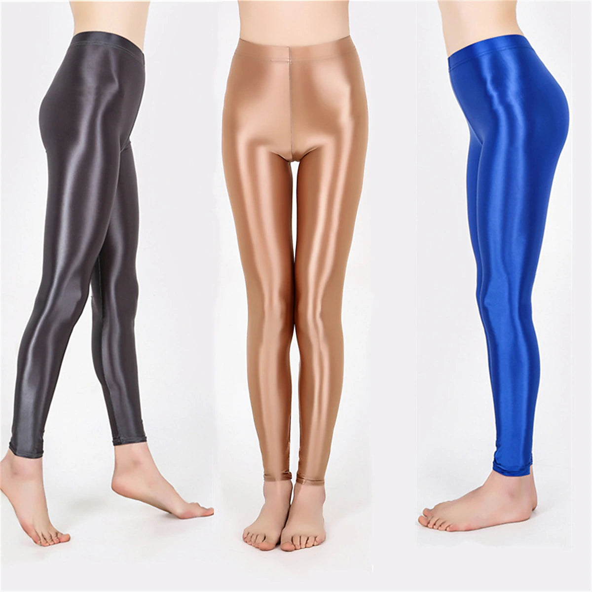 Women's Leggings Faux Leather Plain claret Robin's Egg Blue Active High Waist Ankle-Length Outdoor Yoga Fall Winter