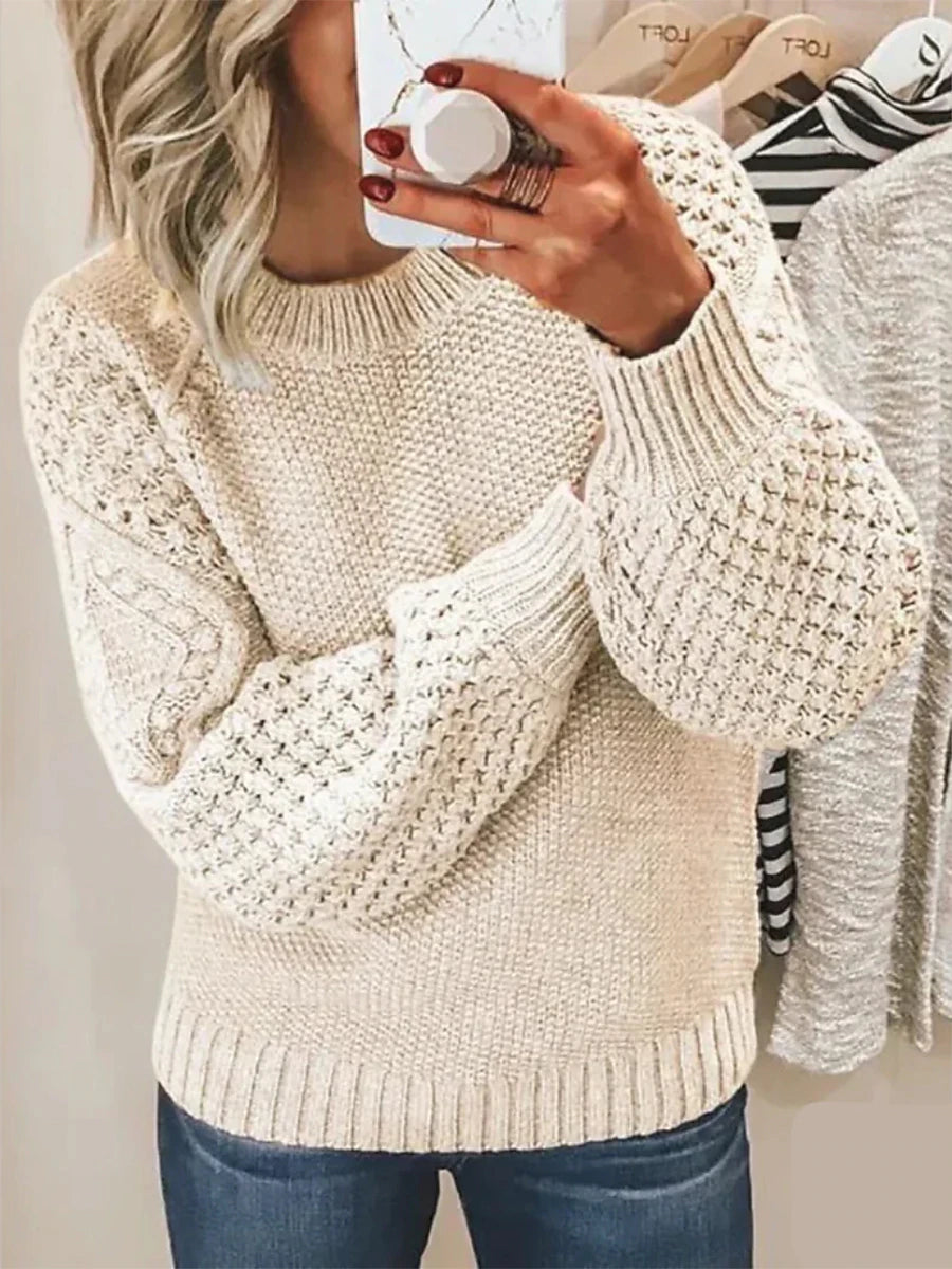 Women's Pullover Sweater Jumper Crew Neck Ribbed Knit Cotton Oversized Spring Fall Daily Going out Weekend Stylish Casual Soft Long Sleeve Solid Color Pink Royal Blue Blue S M L