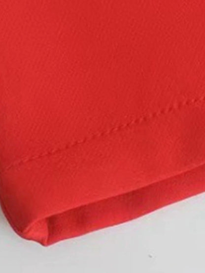 Women's Dress Pants Polyester Solid Color claret Orange red Fashion High Waist Full Length Office Street Fall Winter