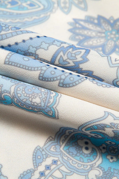 Chiffon Paisley Print Elastic Waist Maxi Wedding Guest Dress