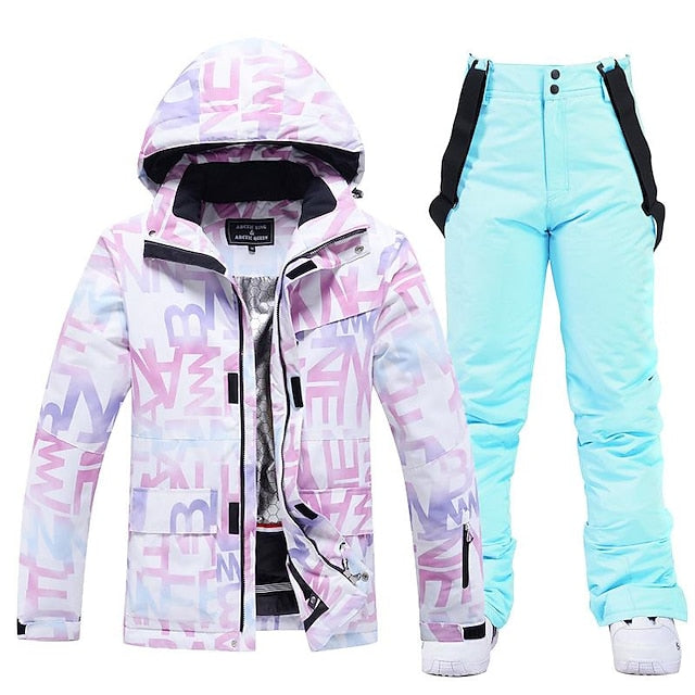 ski suit suit ladies winter outdoor windproof and splashproof warm thickened single-board double-board ski pants new