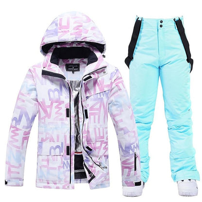 ski suit suit ladies winter outdoor windproof and splashproof warm thickened single-board double-board ski pants new
