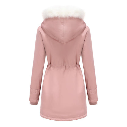 Women's Parka Jacket Hiking Windbreaker Hiking Fleece Jacket Winter Outdoor Thermal Warm Fleece Lining Windproof Winter Jacket Full Length Visible Zipper Fishing Camping / Hiking / Caving Traveling