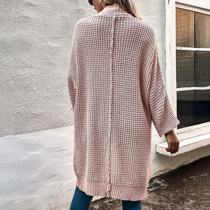 Women's Cardigan Sweater Jumper Chunky Knit Tunic Pocket Knitted Pure Color Open Front Stylish Casual Holiday Going out Winter Fall Green Pink S M L / Long Sleeve / Regular Fit