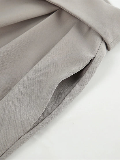 Women's Dress Pants Spandex Plain Grey Black Elegant High Waist Full Length Office / Career Street Fall Winter