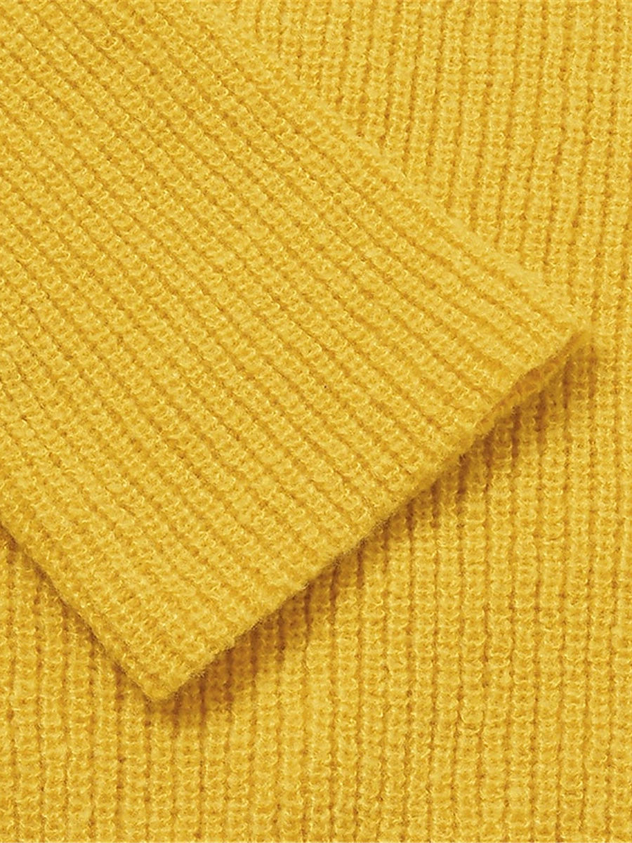 Women's Pullover Sweater Jumper Crew Neck Ribbed Knit Polyester Oversized Fall Winter Regular Daily Going out Weekend Stylish Casual Soft Long Sleeve Solid Color Black Yellow Navy Blue S M L