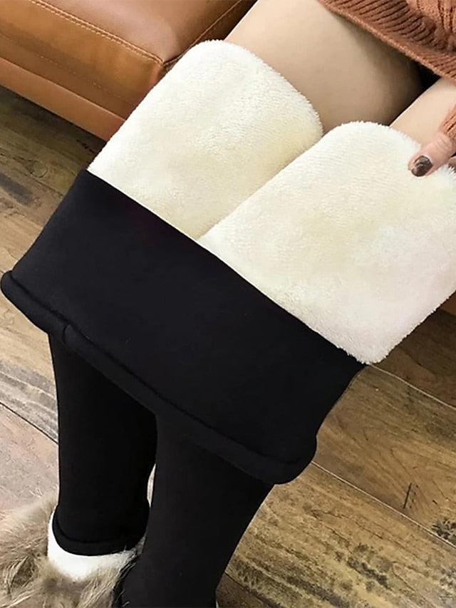 Fleece Lined Leggings For Women high elastic warm thick soft skinny high waisted Yoga Pants Winter Workout integrative for plus size - LuckyFash™
