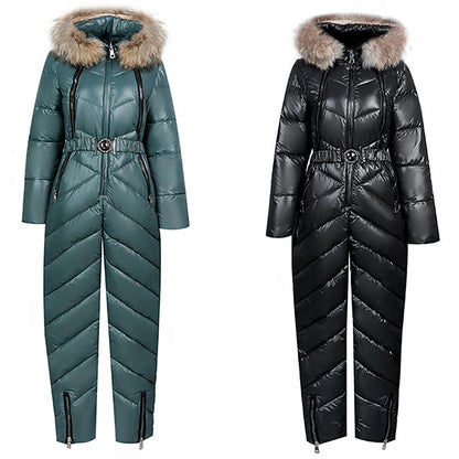 Women's Jumpsuit Ski Suit Outdoor Winter Thermal Warm Windproof Hooded Windbreaker Snow Suit for Skiing Camping / Hiking Snowboarding Ski