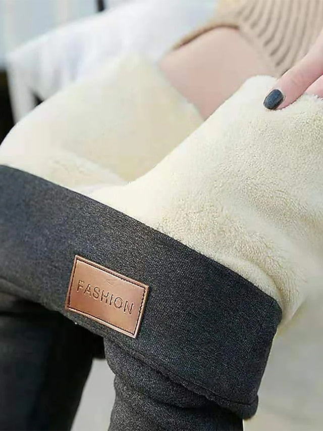 Fleece Lined Leggings For Women high elastic warm thick soft skinny high waisted Yoga Pants Winter Workout integrative for plus size - LuckyFash™