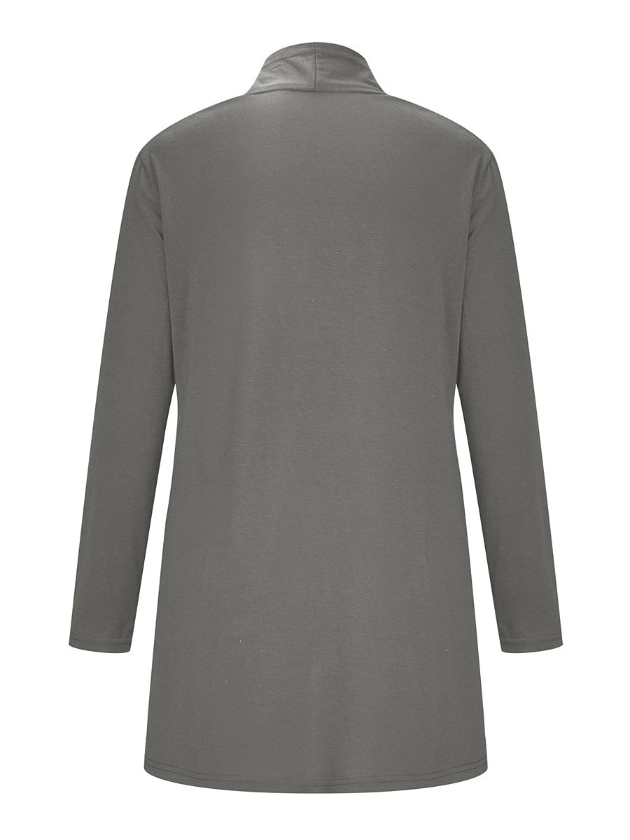 Women's Cardigan Sweater Open Front Ribbed Knit Knit Pocket Summer Fall Outdoor Daily Weekend Stylish Casual Soft Long Sleeve Solid Color Black White Wine S M L