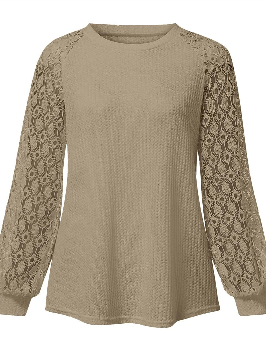 Women's Pullover Sweater Jumper Crew Neck Ribbed Knit Polyester Patchwork Summer Fall Outdoor Daily Going out Stylish Casual Soft Long Sleeve Solid Color Black Pink Navy Blue S M L