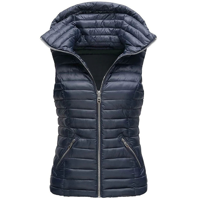 Women's Hiking Vest Quilted Puffer Vest Sleeveless Outerwear Outdoor Thermal Warm Windproof Lightweight Winter Pocket Nylon Black White Red Hunting Fishing Camping / Hiking / Caving