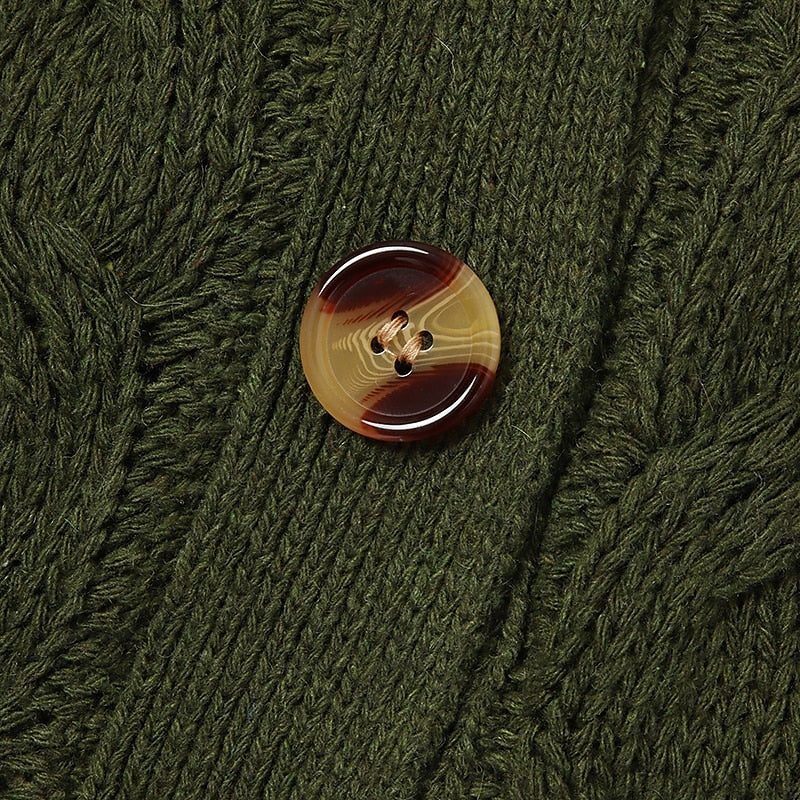 Women's Cardigan Sweater Open Front Cable Chunky Knit Button Pocket Fall Winter Tunic Daily Casual Soft Long Sleeve Solid Color Dark powder Black White S M L