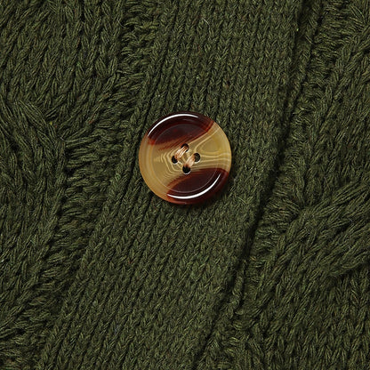 Women's Cardigan Sweater Open Front Cable Chunky Knit Button Pocket Fall Winter Tunic Daily Casual Soft Long Sleeve Solid Color Dark powder Black White S M L