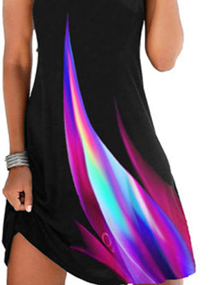 Elegant Floral Print V-neck Sleeveless Dress - LuckyFash™