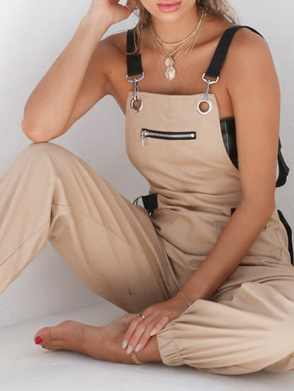 Women's Jumpsuits Zip Multi-Pocket Suspender Jumpsuit - LuckyFash™
