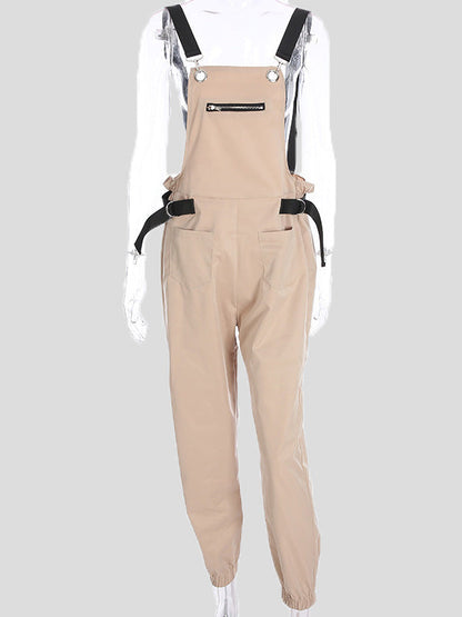 Women's Jumpsuits Zip Multi-Pocket Suspender Jumpsuit - LuckyFash™