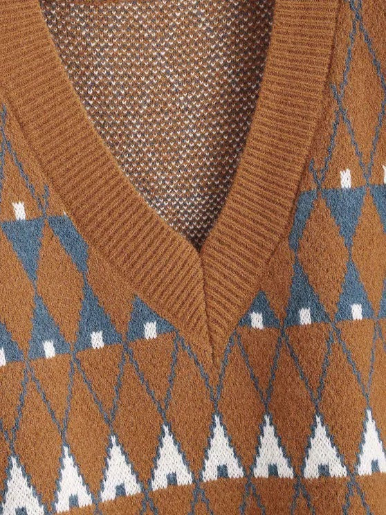 Geo Graphic Sweater Vest - LuckyFash™