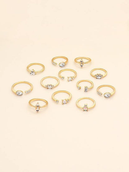 12pcs Rhinestone Decor Ring - LuckyFash™