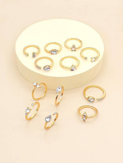 12pcs Rhinestone Decor Ring - LuckyFash™