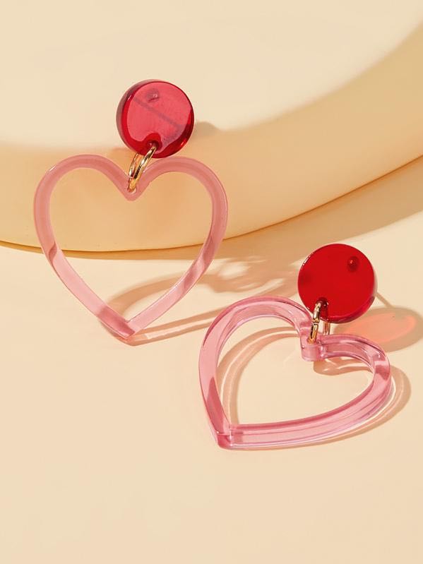 Heart Drop Earrings 1pair - LuckyFash™