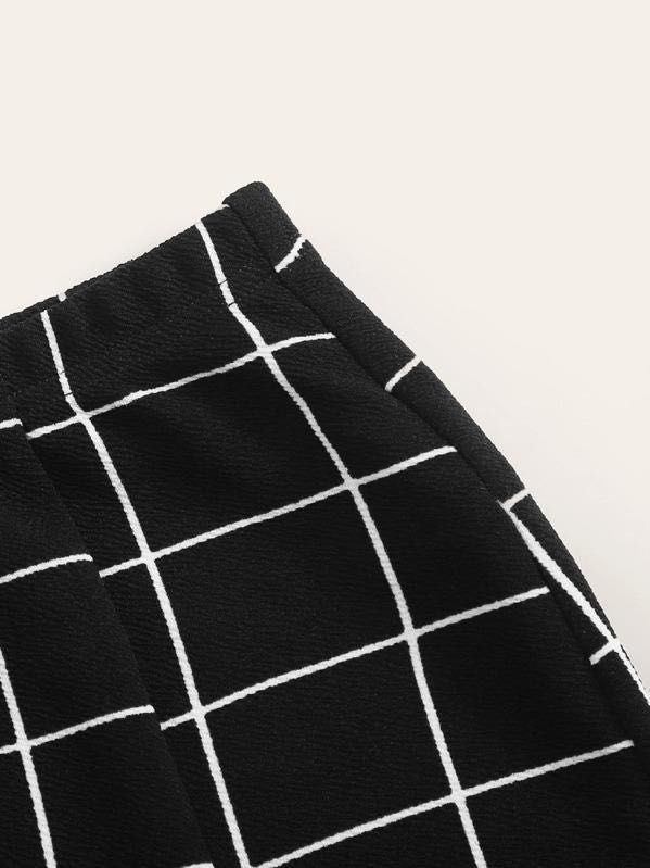 Grid M-Slit Mini Bodycon Skirt - LuckyFash™