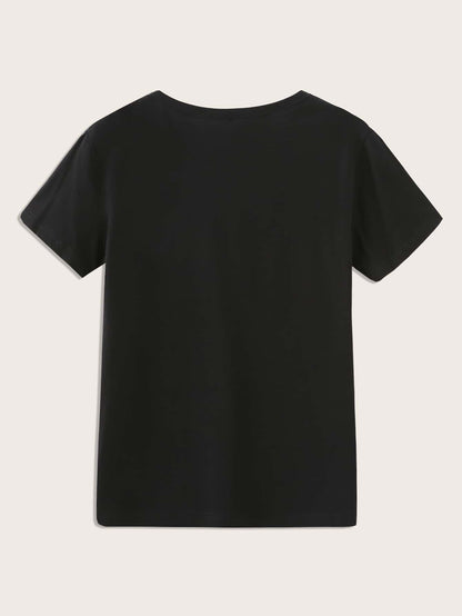 Hands Graphic Round Neck Tee - LuckyFash™