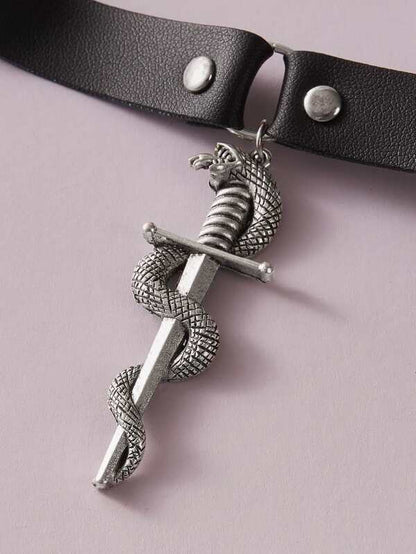 1pc Serpentine Charm PU Choker - LuckyFash™