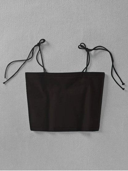 Gathered Crop Tie Strap Tank Top - LuckyFash™