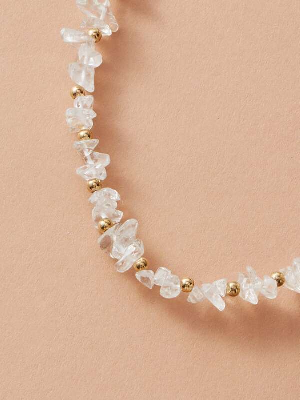 1pc Transparent Stone Decor Necklace - LuckyFash™