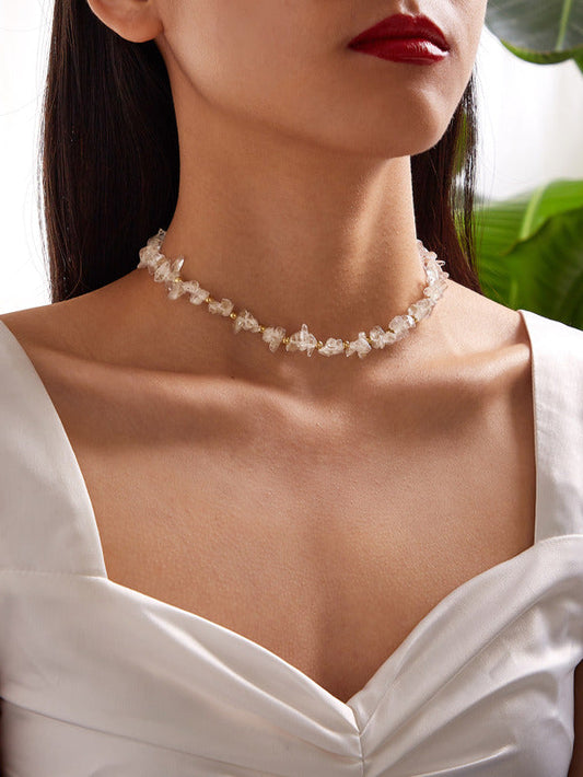 1pc Transparent Stone Decor Necklace - LuckyFash™